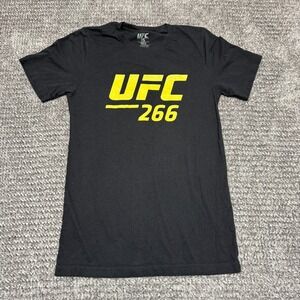 UFC Mens T-Shirt Black Small 266 Graphic Yellow Short Sleeve Cotton